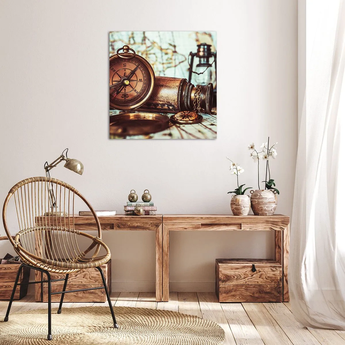 Impression sur toile - Image sur toile - Une aventure de pirates dans les Caraïbes vous attend - 70x70 cm