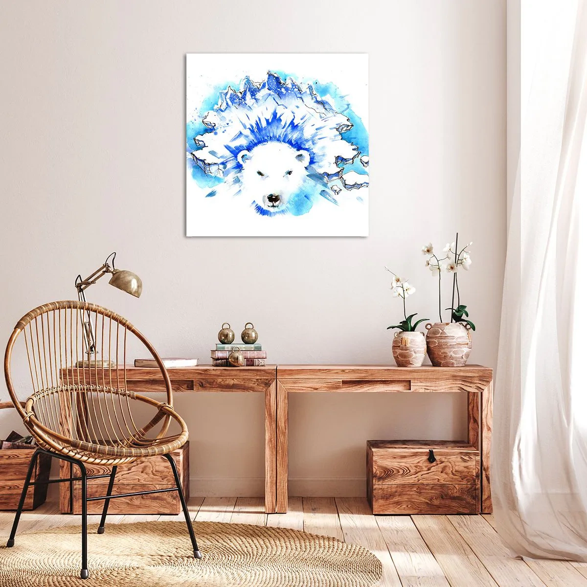 Impression sur toile - Image sur toile - Le roi de l'Arctique dans une couronne de glace - 60x60 cm