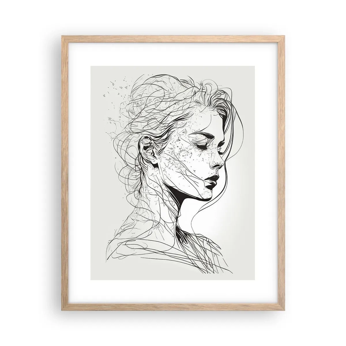 Affiche dans un chêne clair - Poster - Portrait en pensée - 40x50 cm