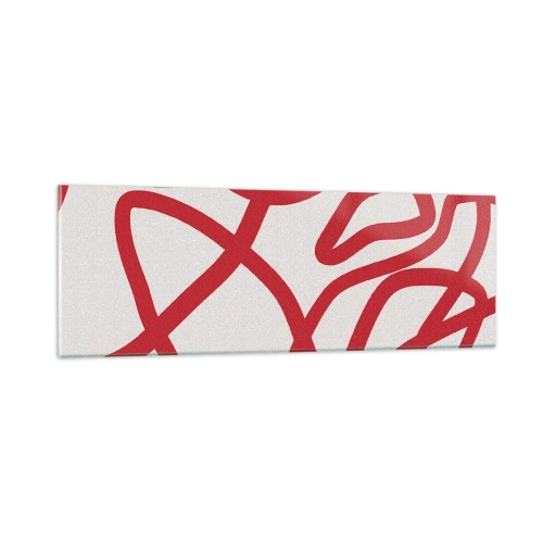 Impression sur verre - Image sur verre - Rouge sur blanc - 90x30 cm