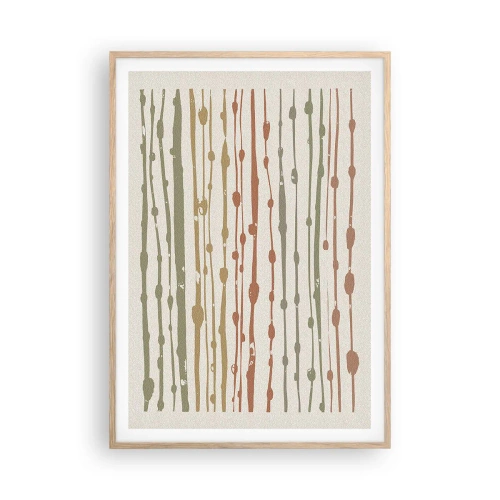 Affiche dans un chêne clair - Poster - Notation musicale des couleurs - 70x100 cm