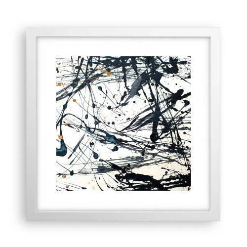 Affiche dans un cadre blanc - Poster - Abstraction expressionniste - 30x30 cm