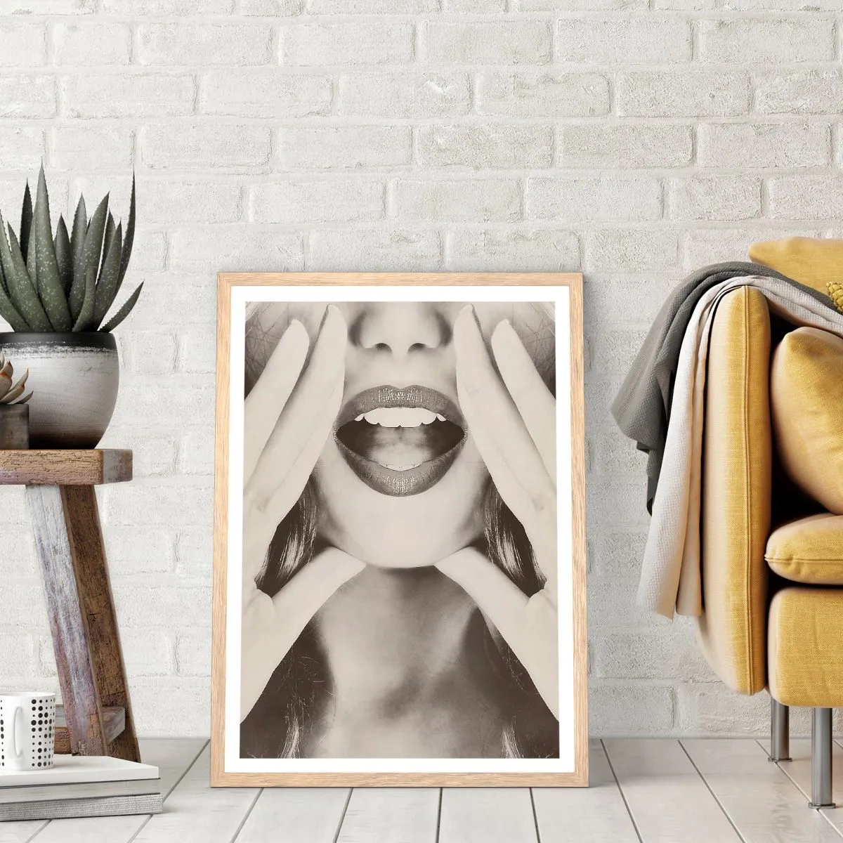 Affiche dans un chêne clair - Poster - J'arrive! - 50x70 cm