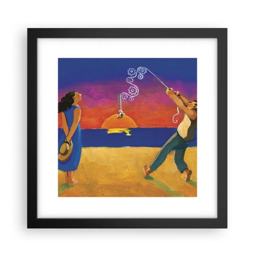 Affiche dans un cadre noir - Poster - Plus qu'une étoile dans le ciel - 30x30 cm