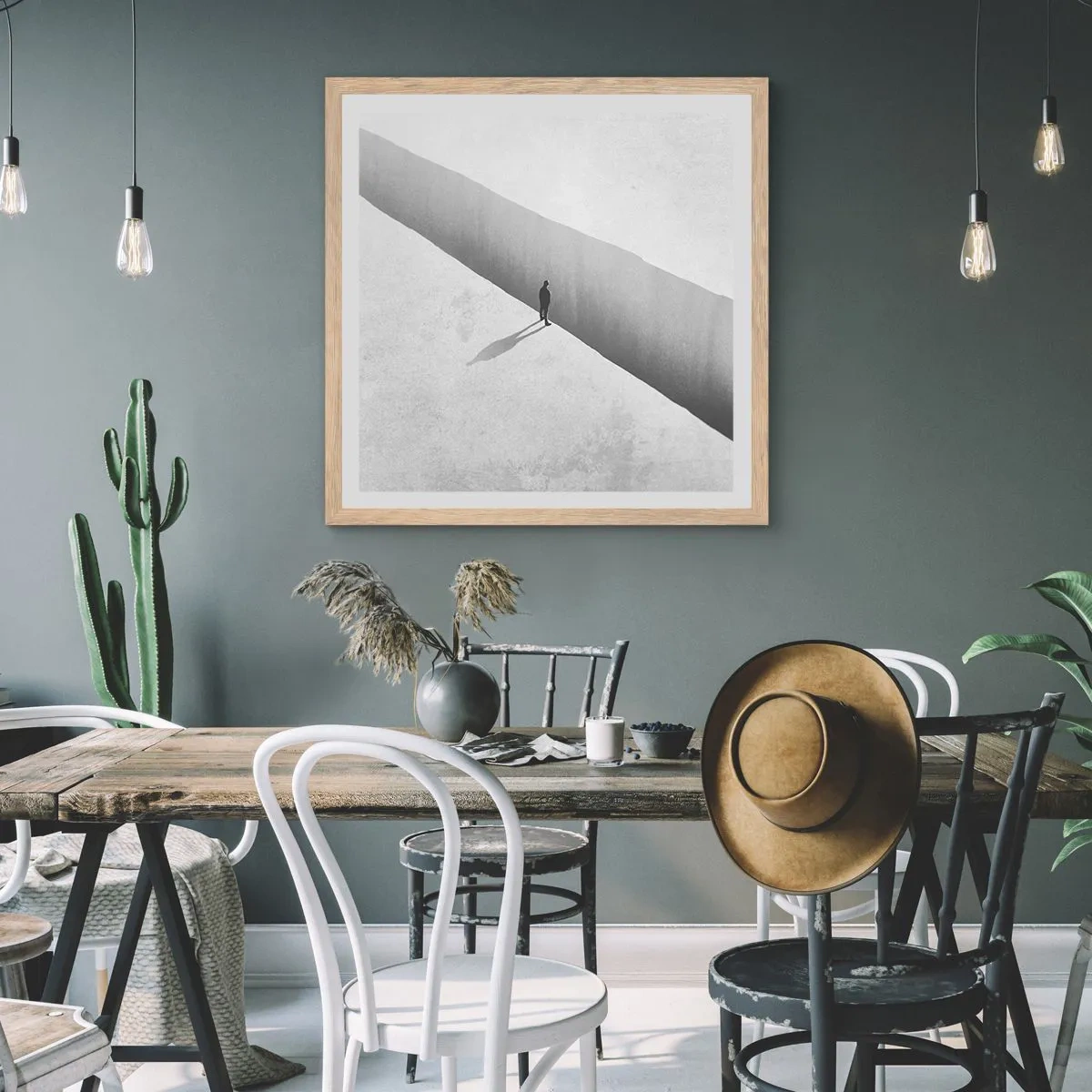 Affiche dans un chêne clair - Poster - Un objectif clair - 40x40 cm