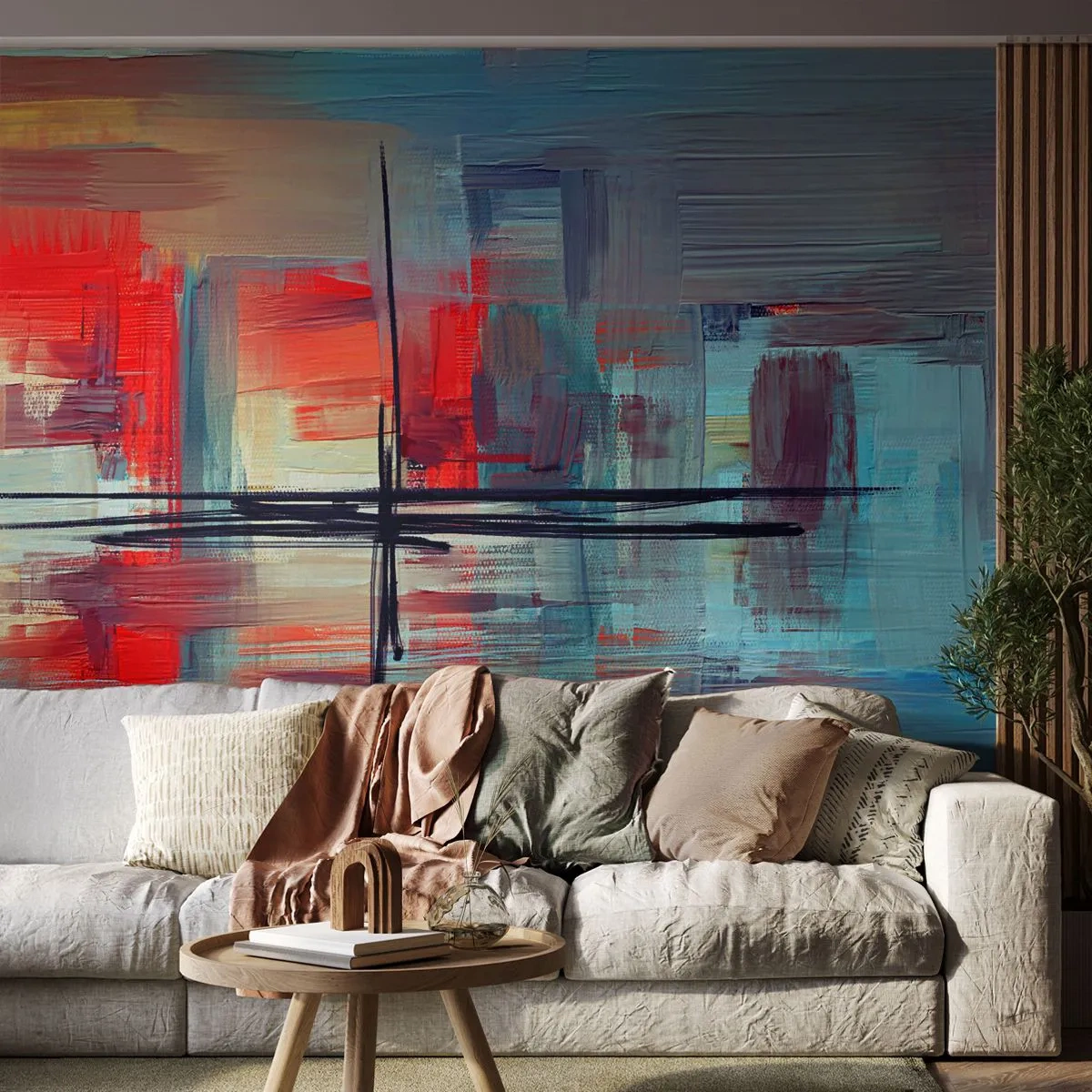 Papier Peint Photo Premium Canvas - Un paysage dans une dimension inconnue - Abstraction, Morceau, Moderne - 250x175 cm