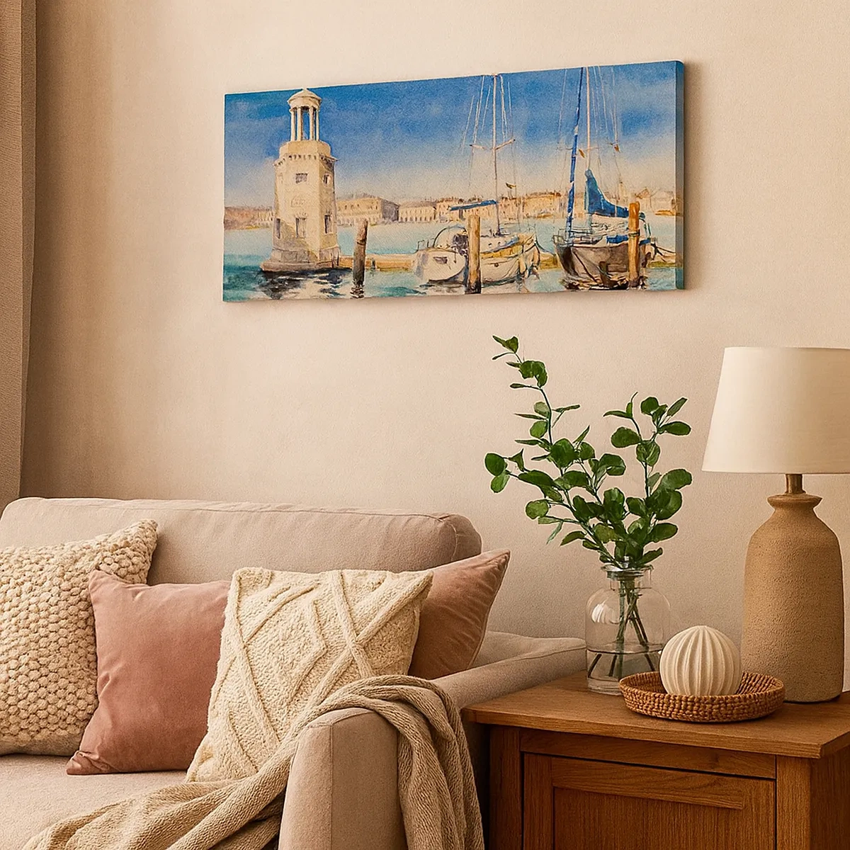 Impression sur toile - Image sur toile - Lagune ensoleillée - 30x30 cm