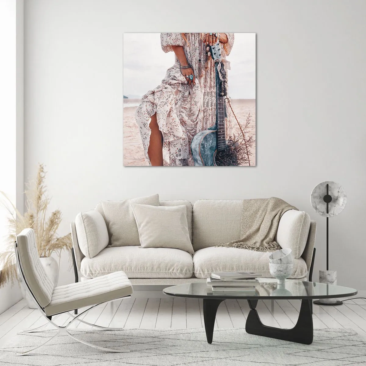 Impression sur verre - Image sur verre - Enfant de fleur en route - 30x30 cm