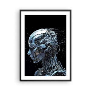 Affiche dans un cadre noir - Poster - Figure cybernétique au style futuriste - 50x70cm - La technologie est une femme - Décoration murale moderne pour le salon et la chambre ARTTOR