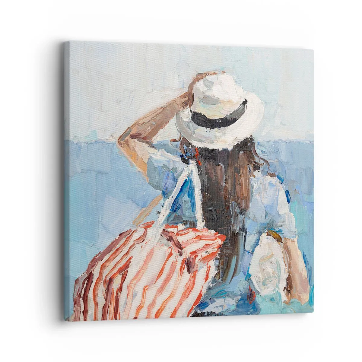 Impression sur toile - Image sur toile - Bienvenue à vos vacances - 30x30 cm