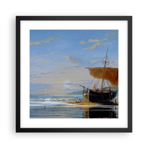 Affiche dans un cadre noir - Poster - Eau, terre, air - 40x40 cm