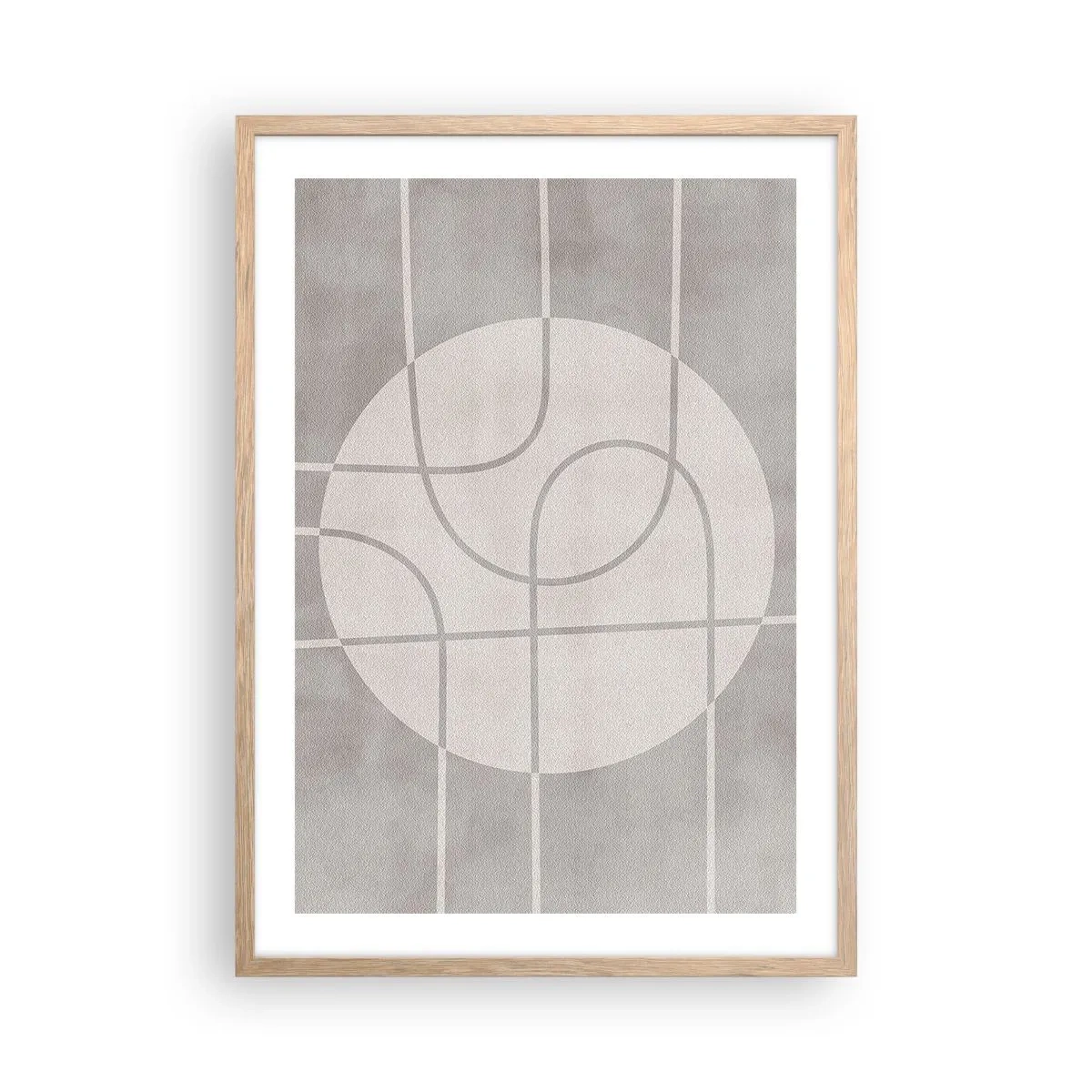 Affiche dans un chêne clair - Poster - Circulaire et tout droit - 50x70 cm