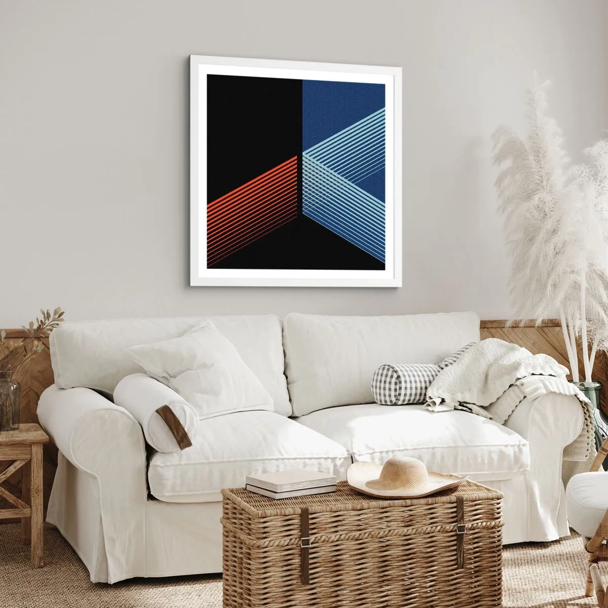 Affiche dans un cadre blanc - Poster - Histoire simple - 60x60 cm