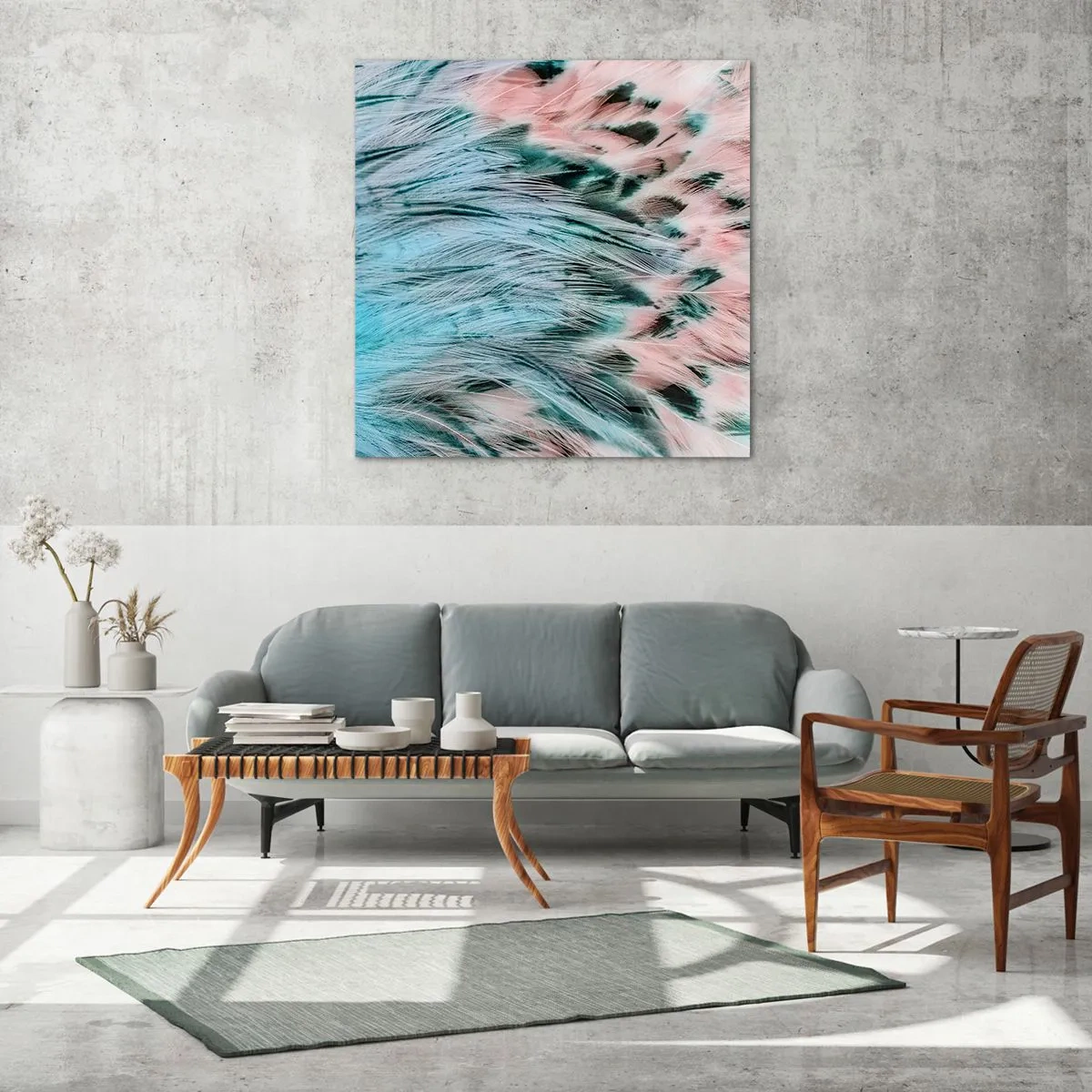 Impression sur verre - Image sur verre - Duvet rose saphir - 40x40 cm