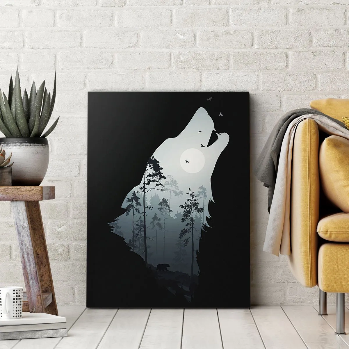 Impression sur toile - Image sur toile - La voix de nuit de la forêt - 55x100 cm