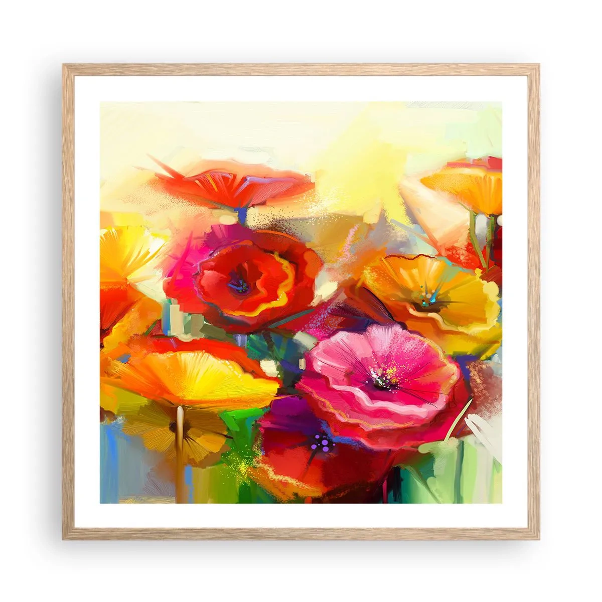 Affiche dans un chêne clair - Poster - Pas seulement rouge - 60x60 cm