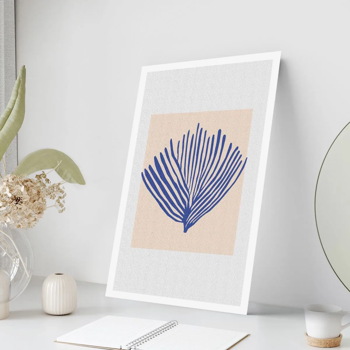 Affiche - Poster - Éventail bleu - 30x40 cm