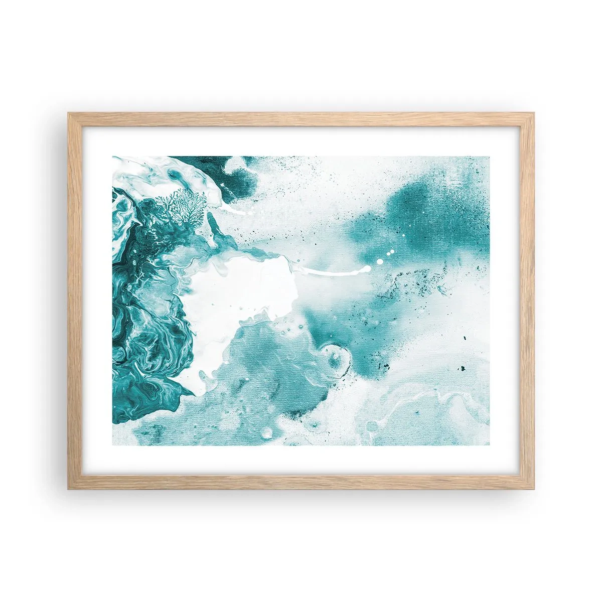 Affiche dans un chêne clair - Poster - Marécage bleu - 50x40 cm