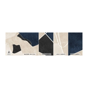 Échantillon De Papier Peint Standard Eco - Composition abstraite - contraste de couleurs - Moderne, Abstraction, Morceau - 100x30 cm