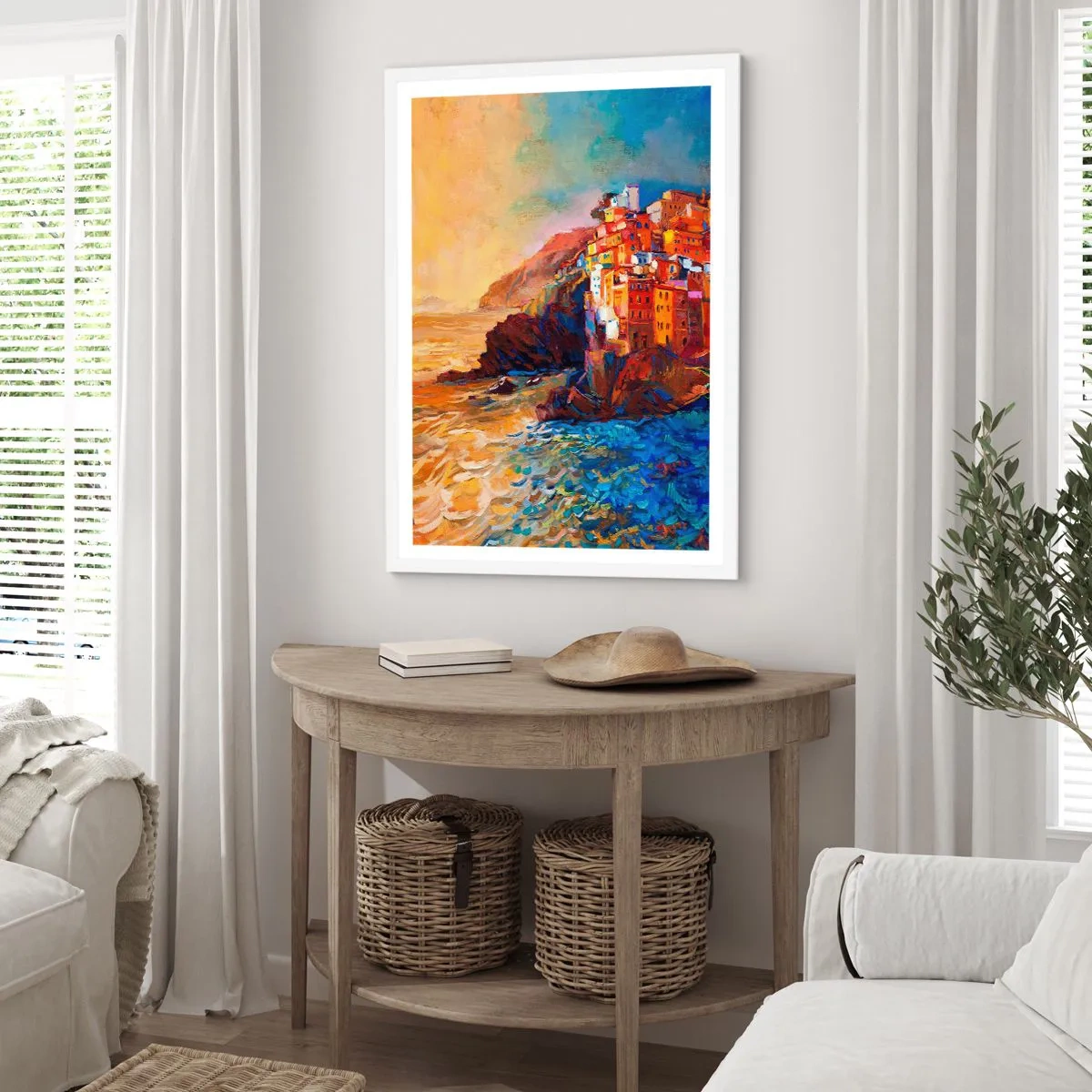 Affiche dans un cadre blanc - Poster - Climats italien - 70x100 cm