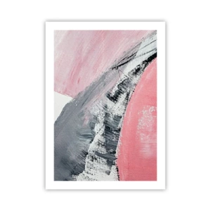 Affiche - Poster - Une composition abstraite dans les tons de rose et de gris. - 50x70cm - Composition assortie - Décoration murale moderne pour le salon et la chambre ARTTOR