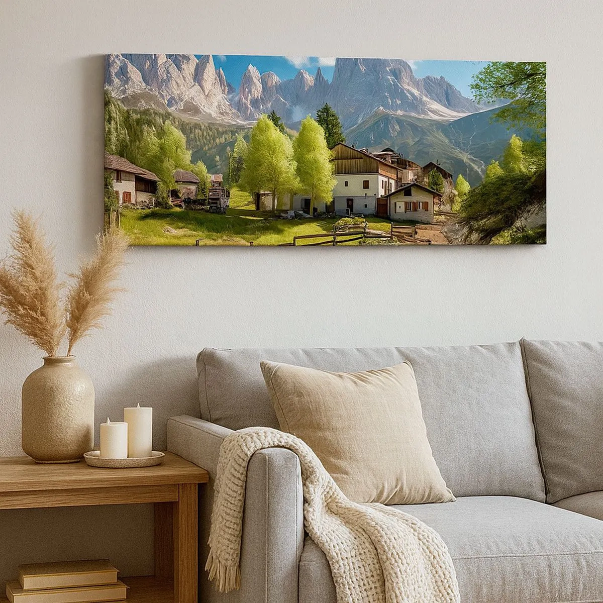 Impression sur toile - Image sur toile - Idylle alpine - 100x40 cm