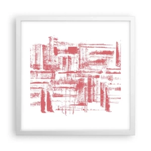 Affiche dans un cadre blanc - Poster - La ville rouge - 40x40 cm