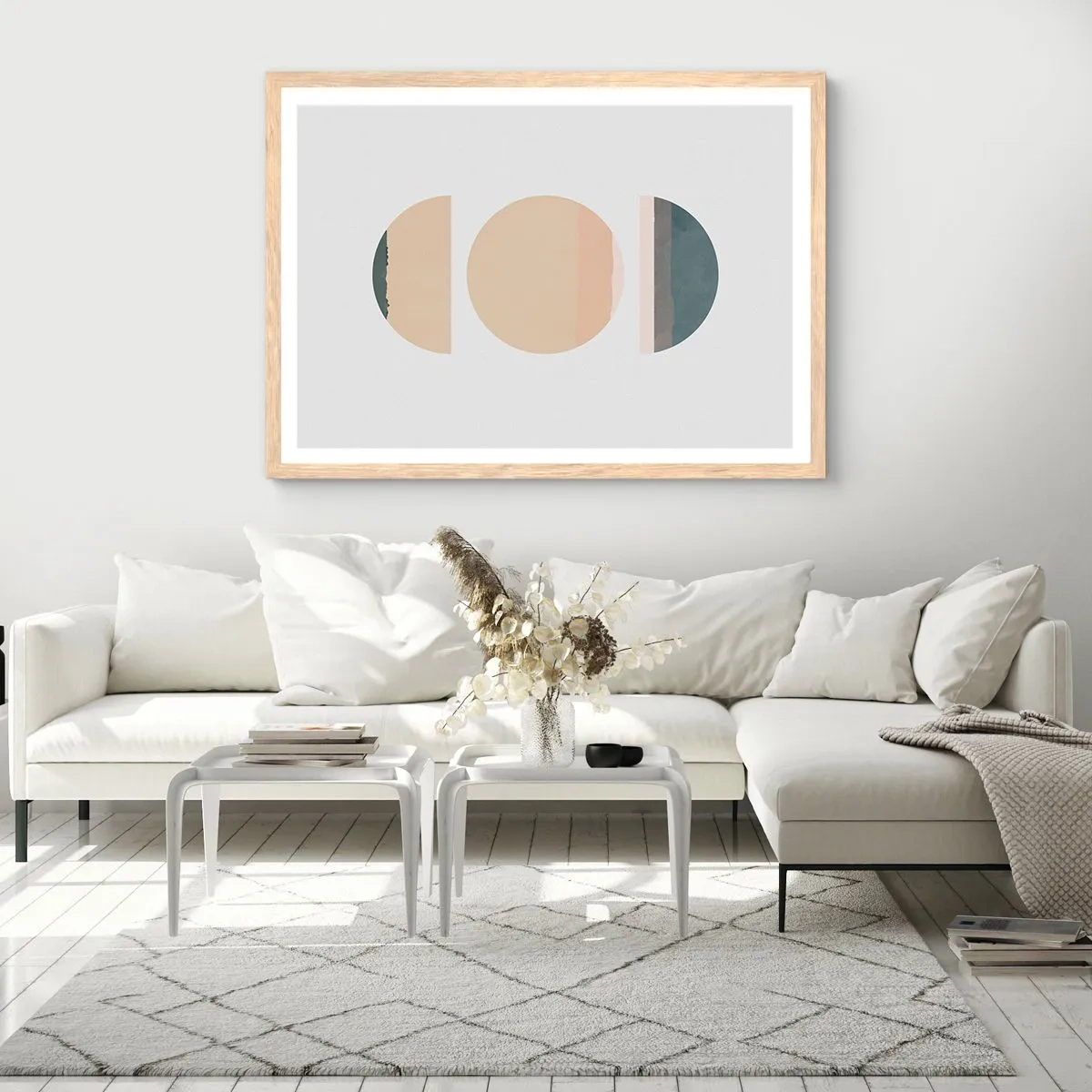 Affiche dans un chêne clair - Poster - Cercles après cercles - 40x30 cm