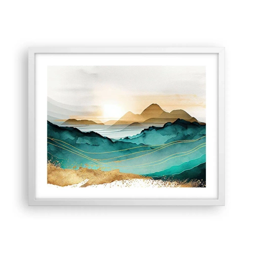 Affiche dans un cadre blanc - Poster - Au frontière de l’abstraction – paysage - 50x40 cm