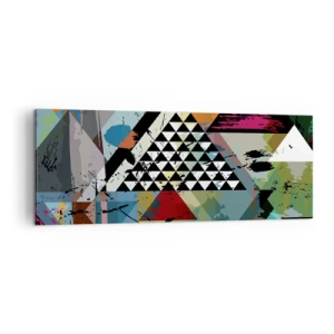 Impression sur toile - Image sur toile - Une composition abstraite de formes géométriques et de couleurs. - 140x50cm - Comme c'est facile - Décoration murale moderne pour le salon et la chambre ARTTOR