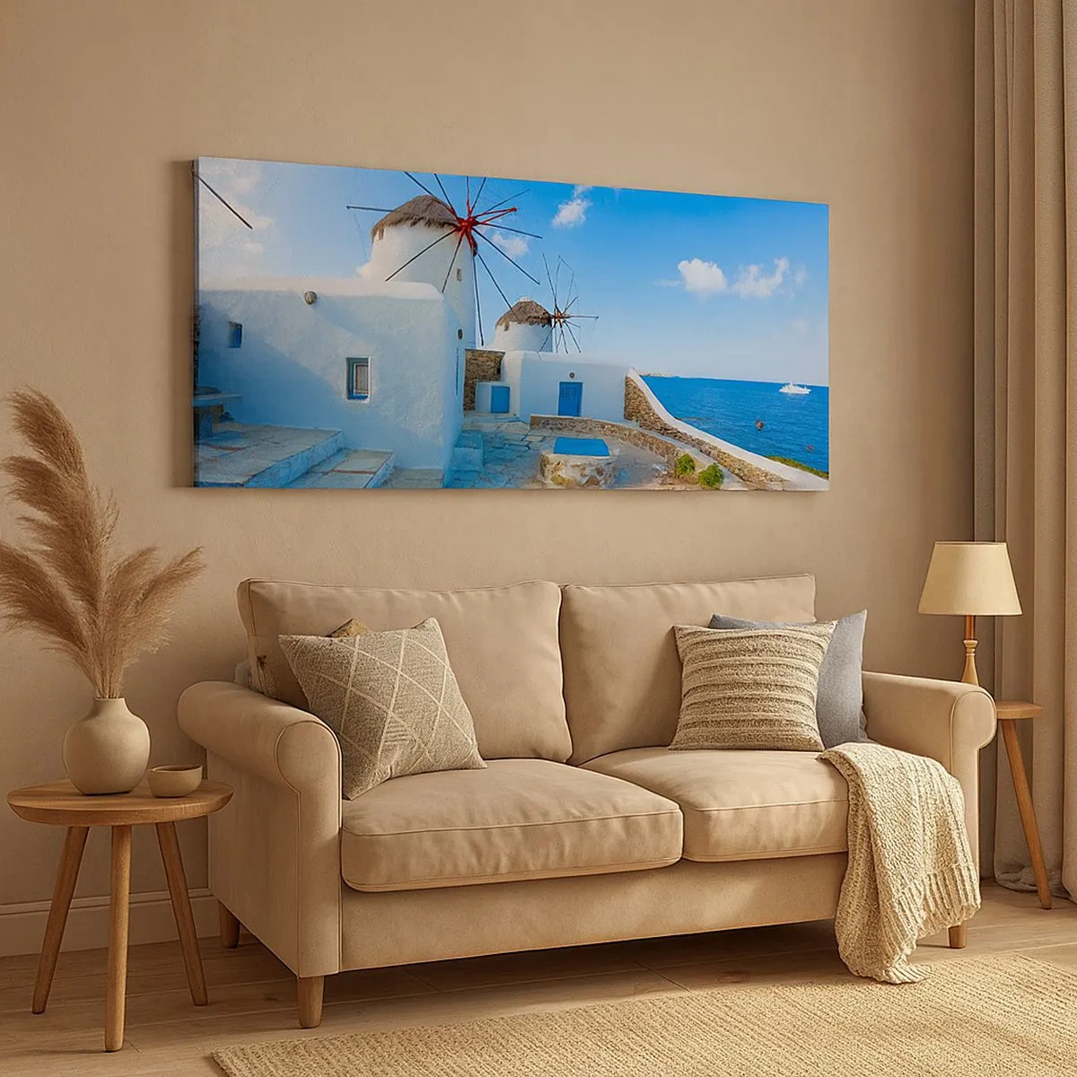 Impression sur toile - Image sur toile - Le vent bleu de la mer - 100x40 cm