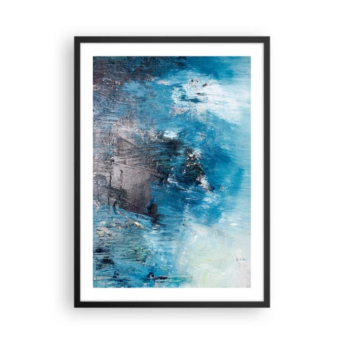 Affiche dans un cadre noir - Poster - Composition abstraite dans les tons de bleu - 50x70cm - Rhapsodie en bleu - Décoration murale moderne pour le salon et la chambre ARTTOR