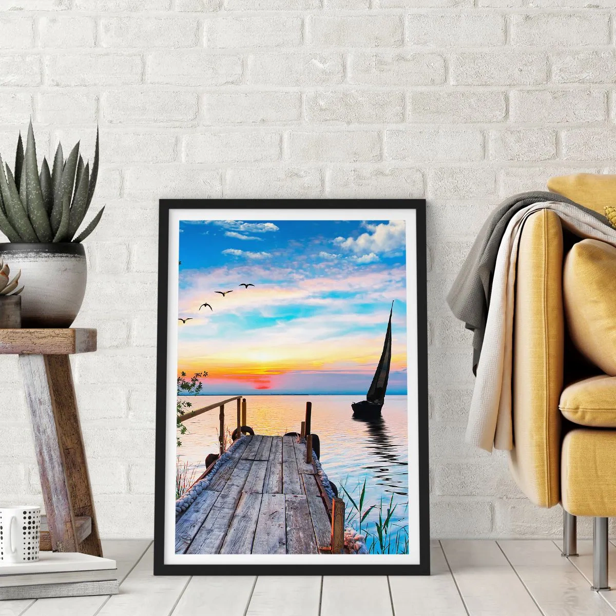 Affiche dans un cadre noir - Poster - Bonsoir! - 70x100 cm