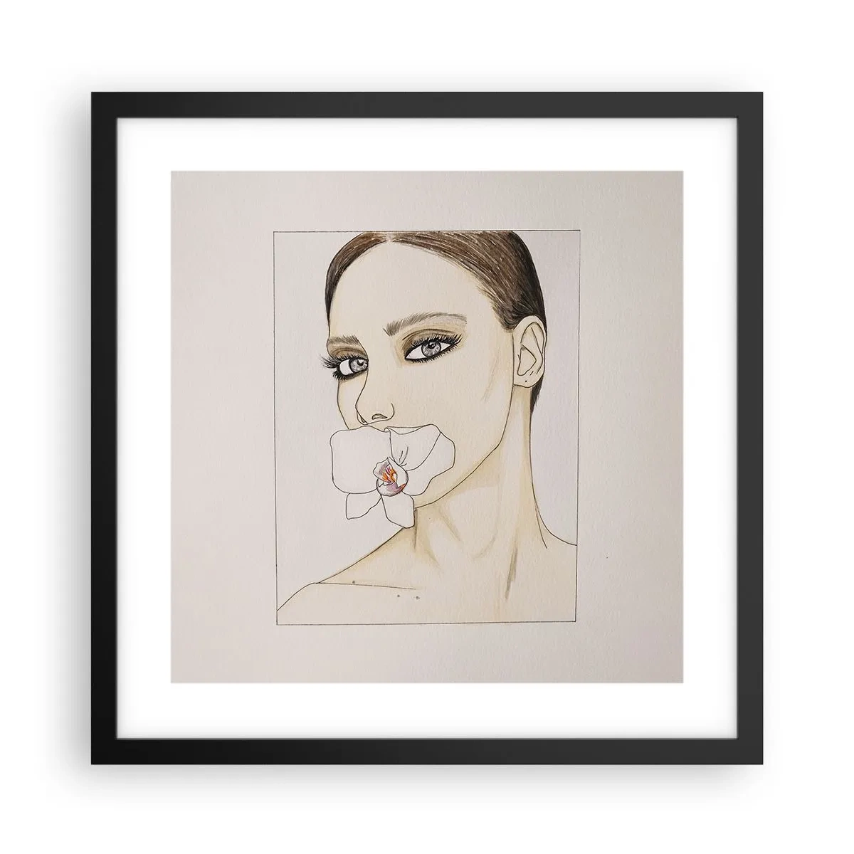 Affiche dans un cadre noir - Poster - Symbole de l'élégance et de la beauté - 40x40 cm