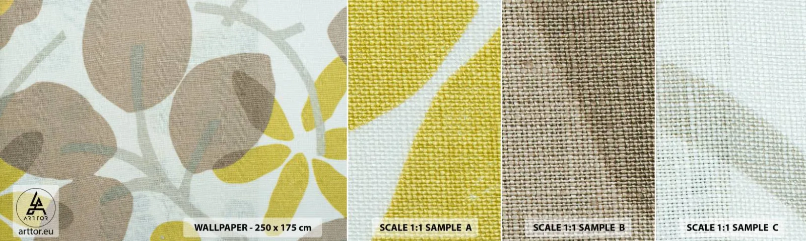 Échantillon De Papier Peint Standard Eco - Composition en plein soleil - Bohème, Fleurs, Minimalisme - 100x30 cm