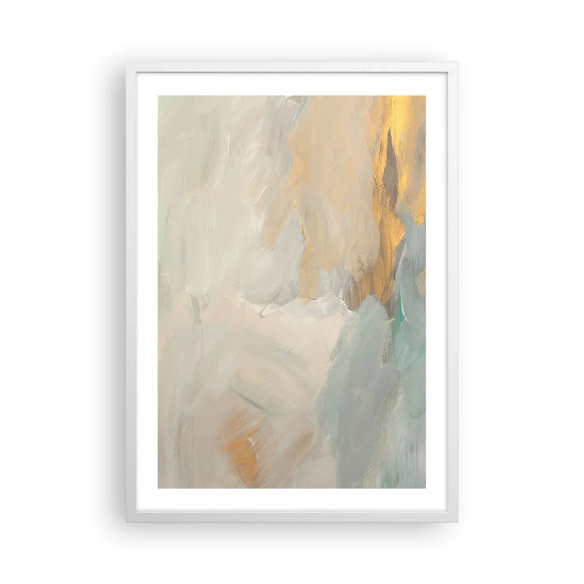 Affiche dans un cadre blanc - Poster - Abstraction – le pays de la douceur - 50x70 cm