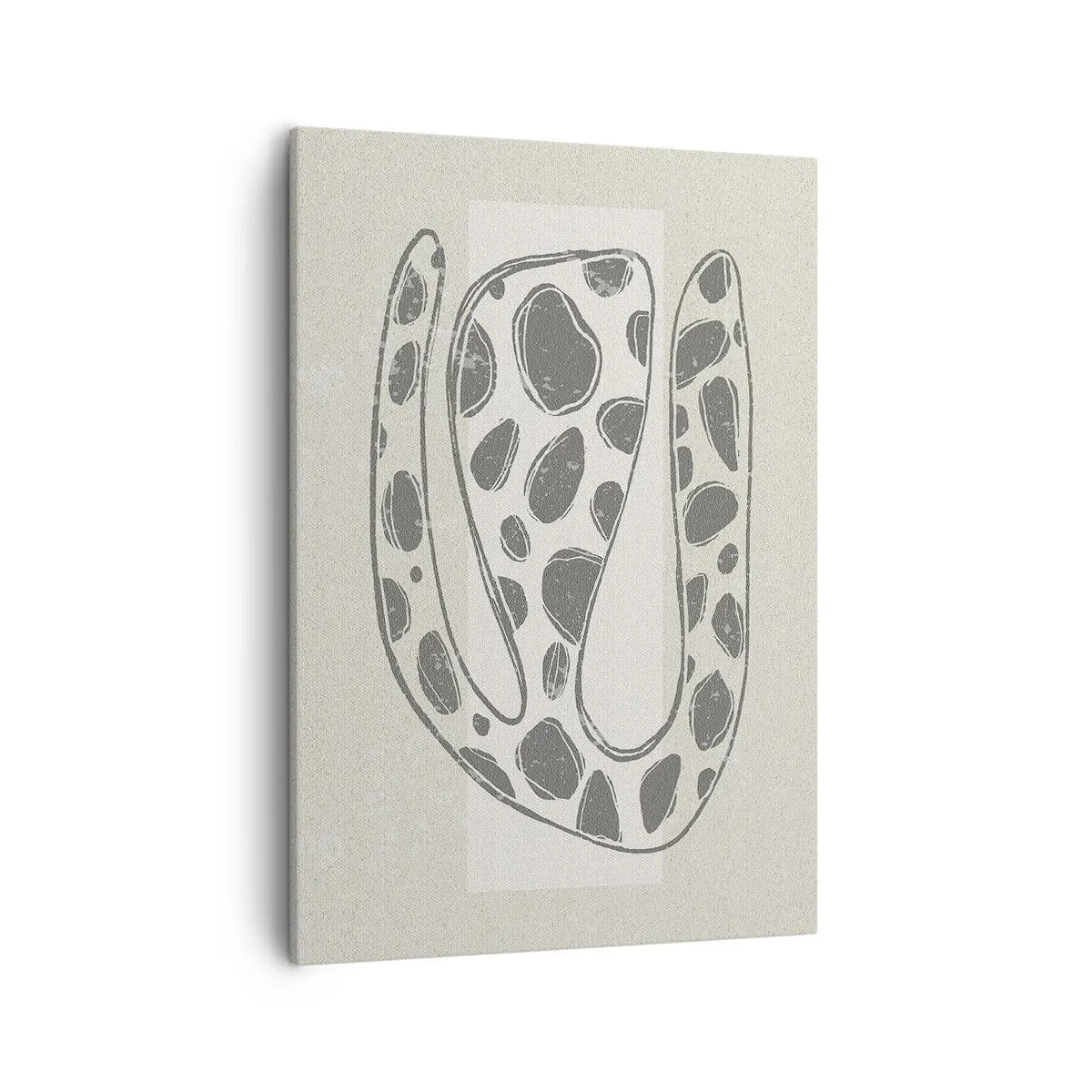 Impression sur toile - Image sur toile - Motif organique abstrait dans des tons de gris - 50x70cm - Une étrange créature - Décoration murale moderne pour le salon et la chambre ARTTOR