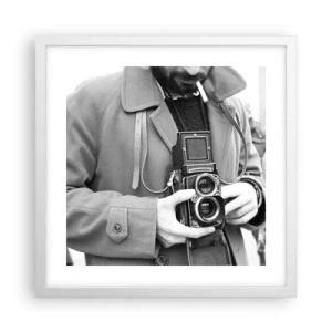 Affiche dans un cadre blanc - Poster - Dans un style rétro - 40x40 cm