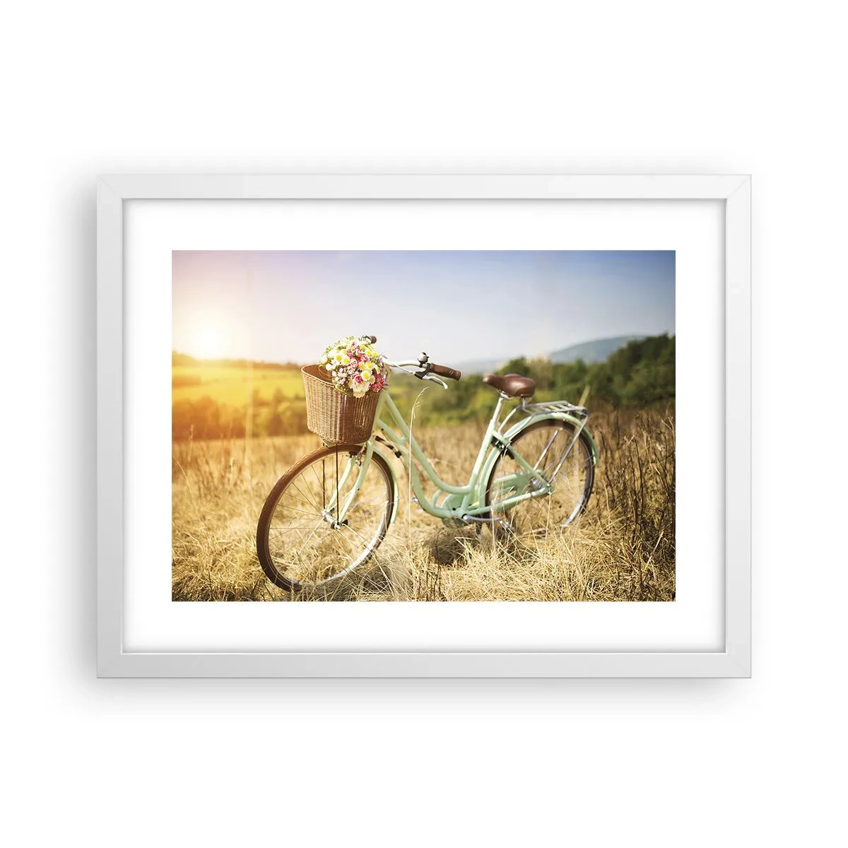Affiche dans un cadre blanc - Poster - Je vais rester un petit moment - 40x30 cm