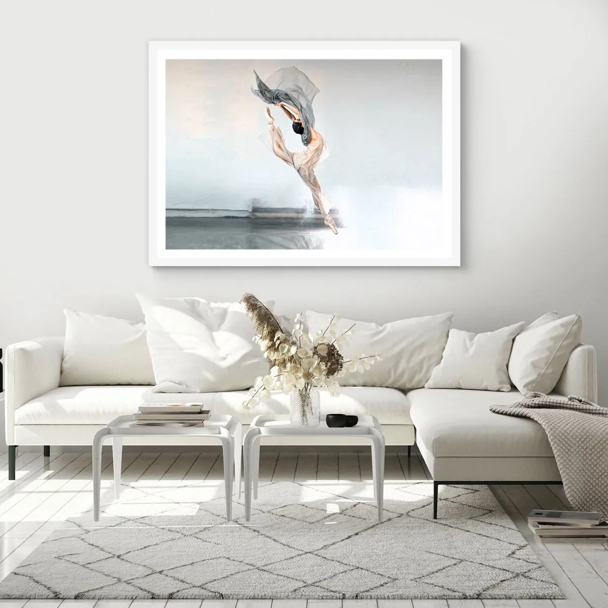 Affiche dans un cadre blanc - Poster - Dans le ravissement de la danse - 50x40 cm
