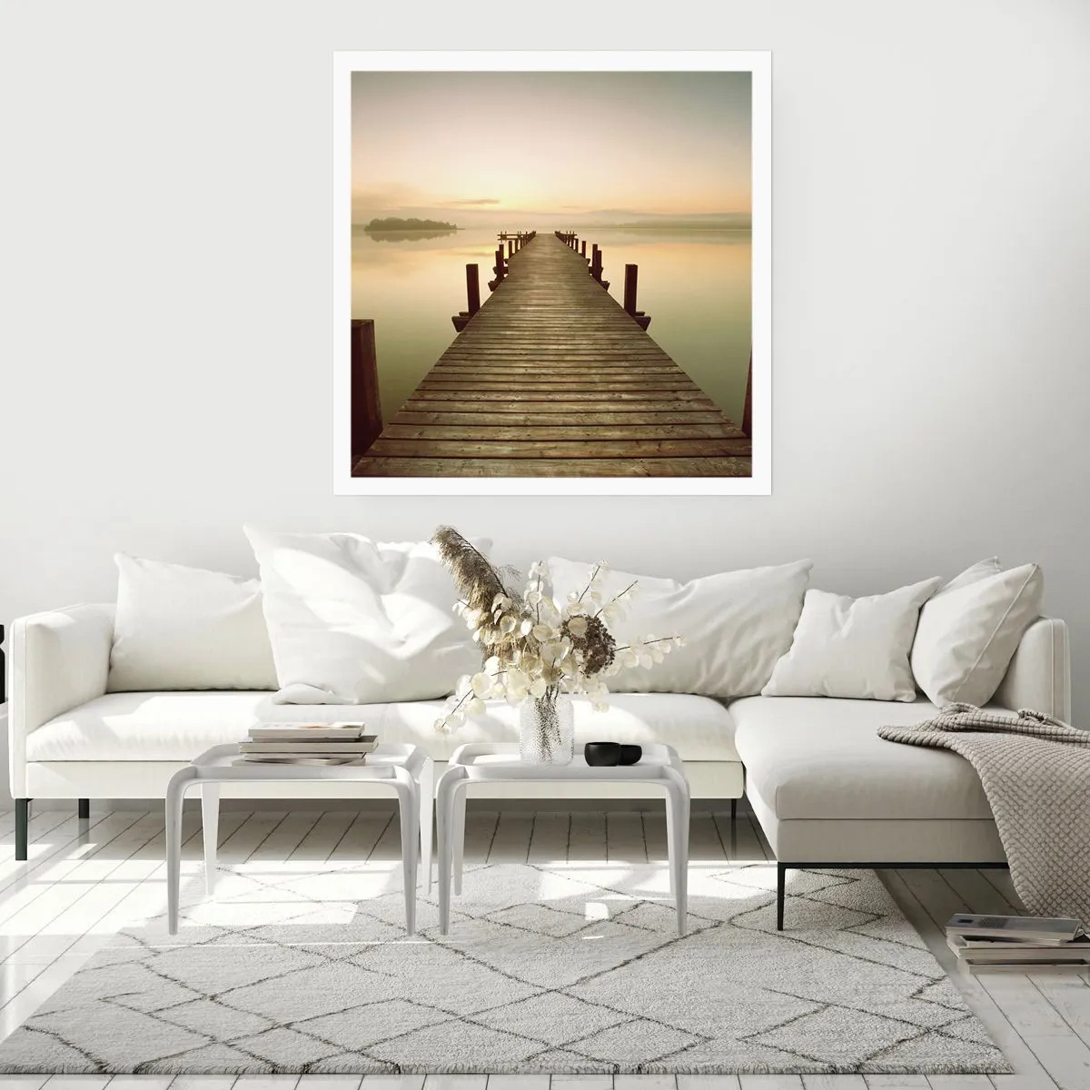 Affiche - Poster - L'aube, les premières lueurs, le jour  - 60x60 cm