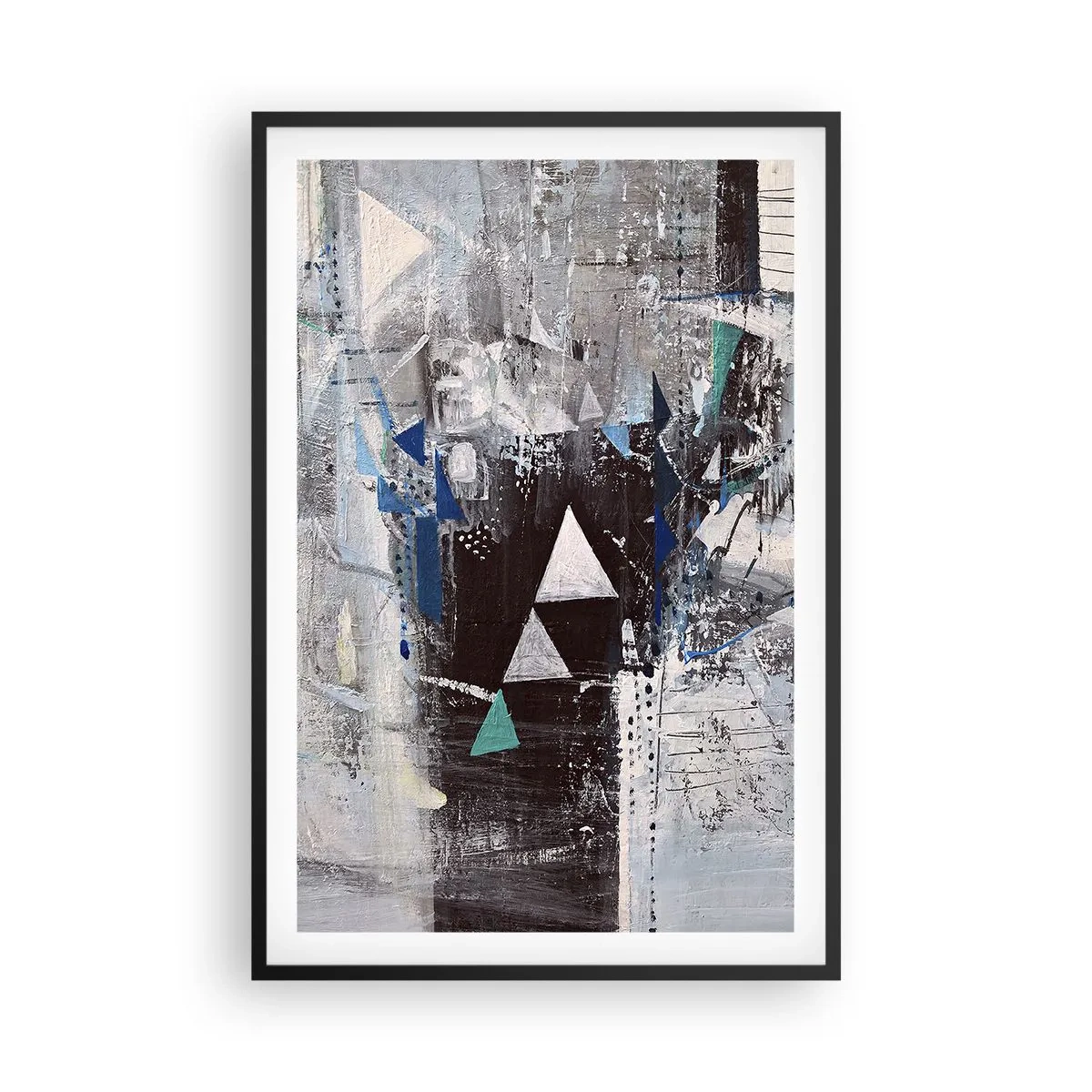 Affiche dans un cadre noir - Poster - Ordre prioritaire des triangles - 61x91 cm