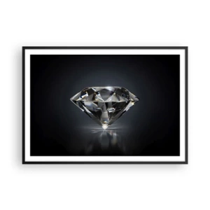 Affiche dans un cadre noir - Poster - Une interprétation artistique d'un diamant sur fond sombre - 100x70cm - La meilleure amie - Décoration murale moderne pour le salon et la chambre ARTTOR