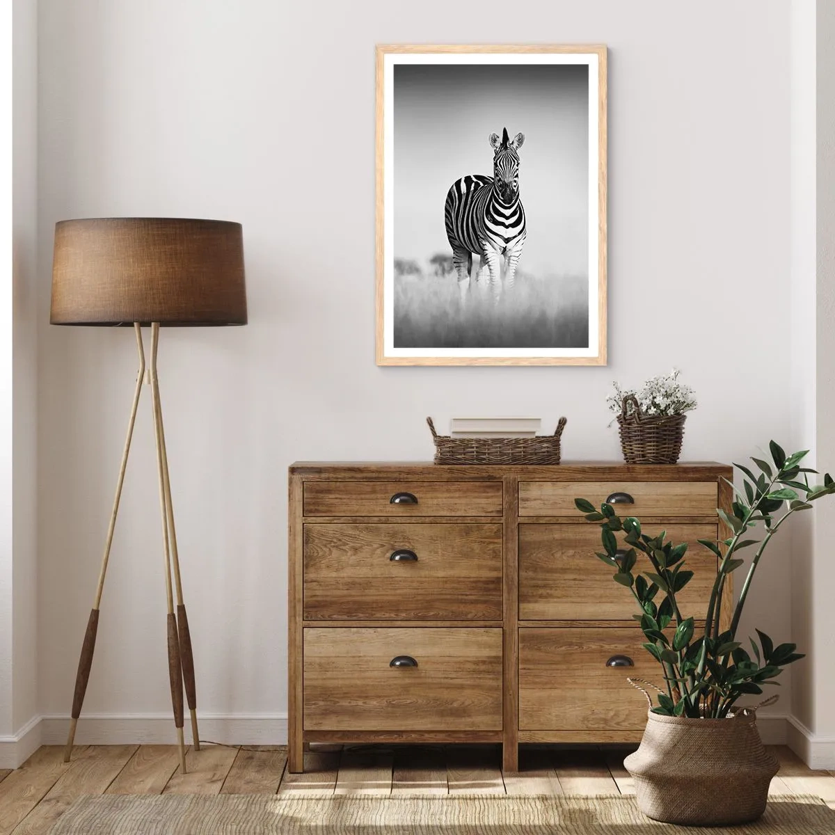 Affiche dans un chêne clair - Poster - Le monde est bel et bien noir et blanc - 70x100 cm