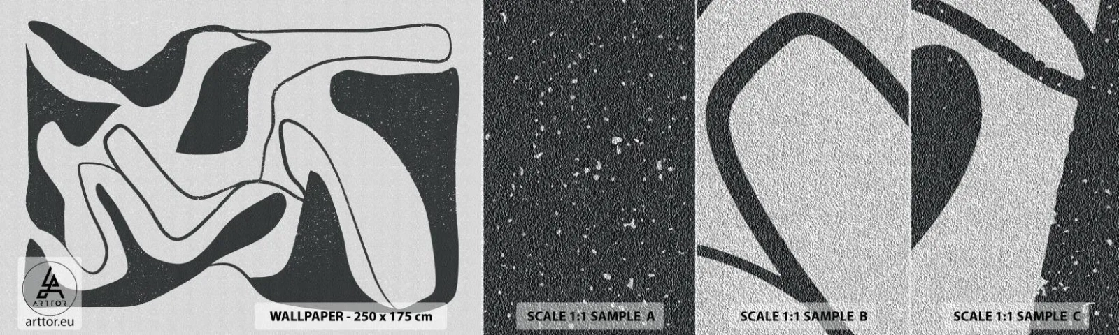 Échantillon de Papier Peint Premium Sand - Amusement de labyrinthe abstrait - Bohème, Minimalisme, Morceau - 100x30 cm