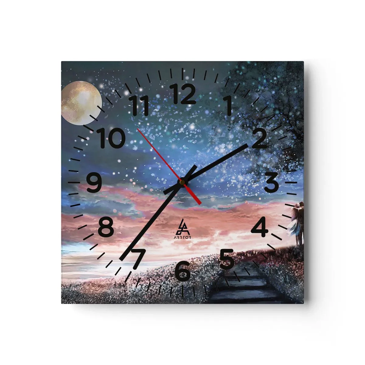 Horloge murale - Pendule murale - Spectacle étoilé - 40x40 cm