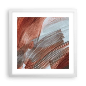 Affiche dans un cadre blanc - Poster - Abstraction venteuse et automnale - 40x40 cm