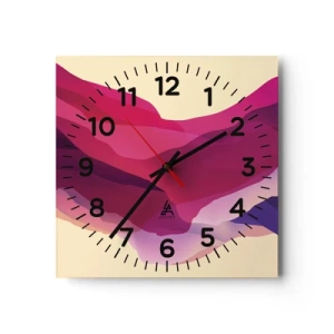 Horloge murale - Pendule murale - Vagues pourpre - 30x30 cm