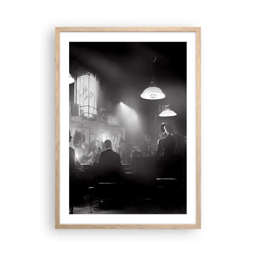 Affiche dans un chêne clair - Poster - Dans une ambiance jazz - 50x70 cm