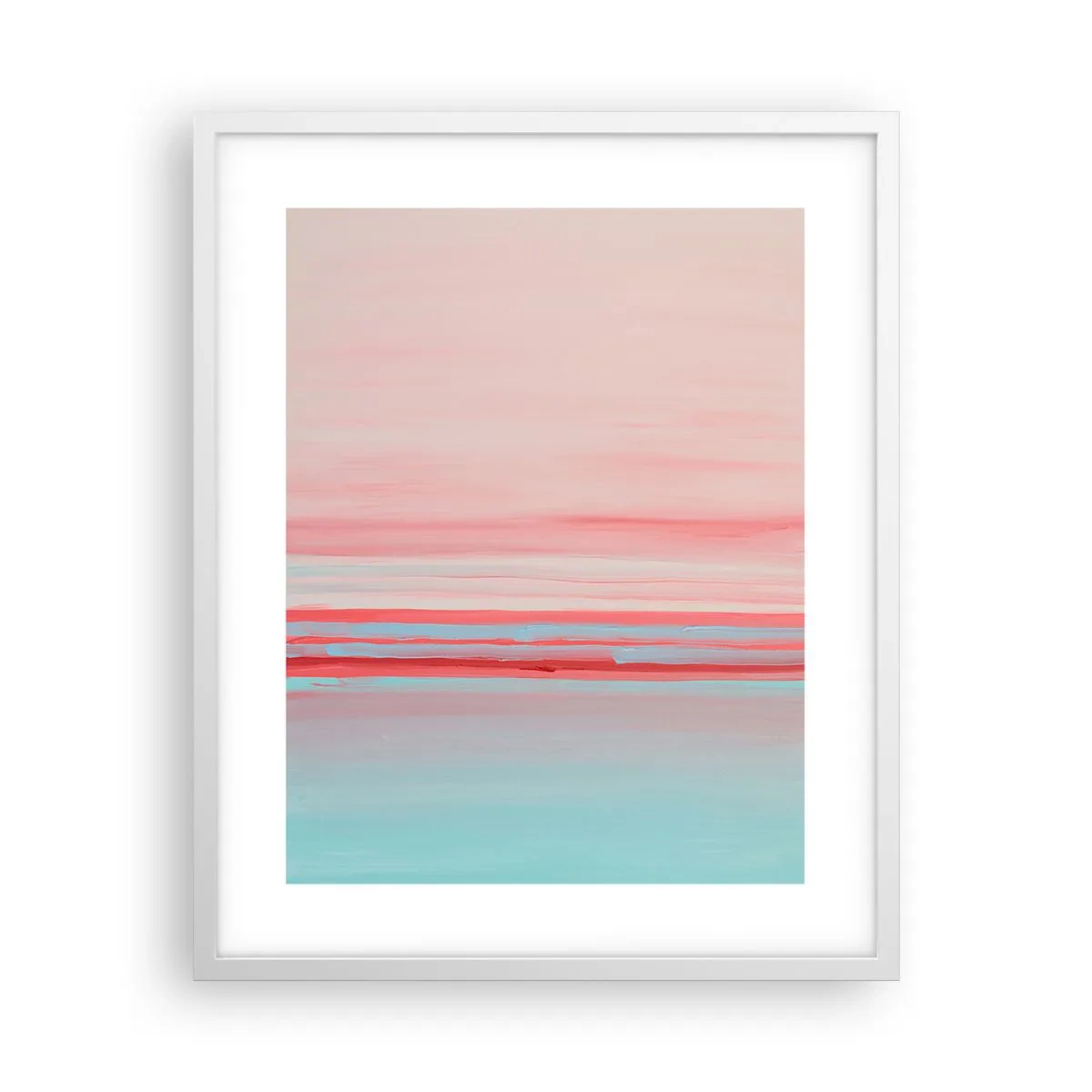 Affiche dans un cadre blanc - Poster - Abstraction à l'aube - 40x50 cm